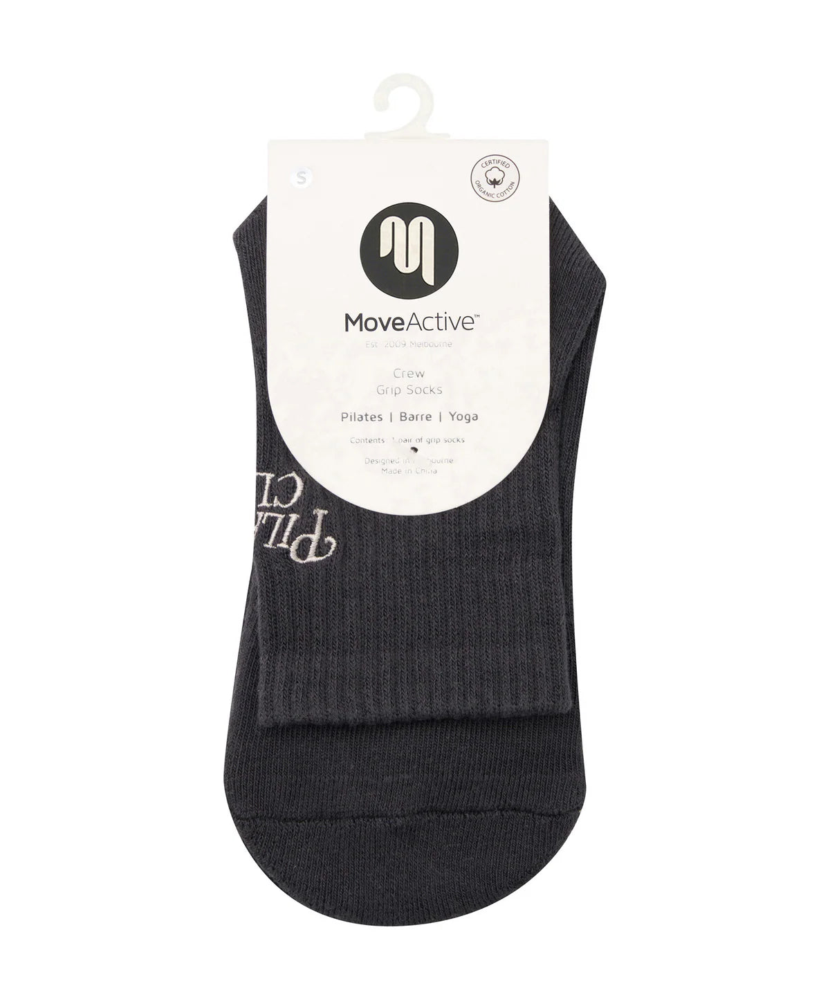 [MoveActive] Crew Non Slip Grip Socks - Pilates Club Ink