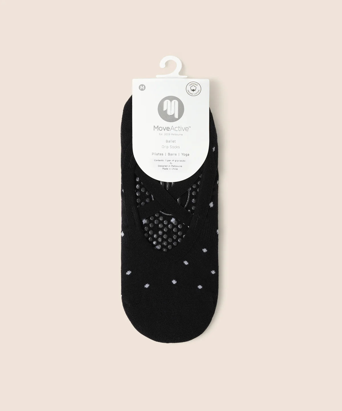[MoveActive] Ballet Non Slip Grip Socks - Black Polka