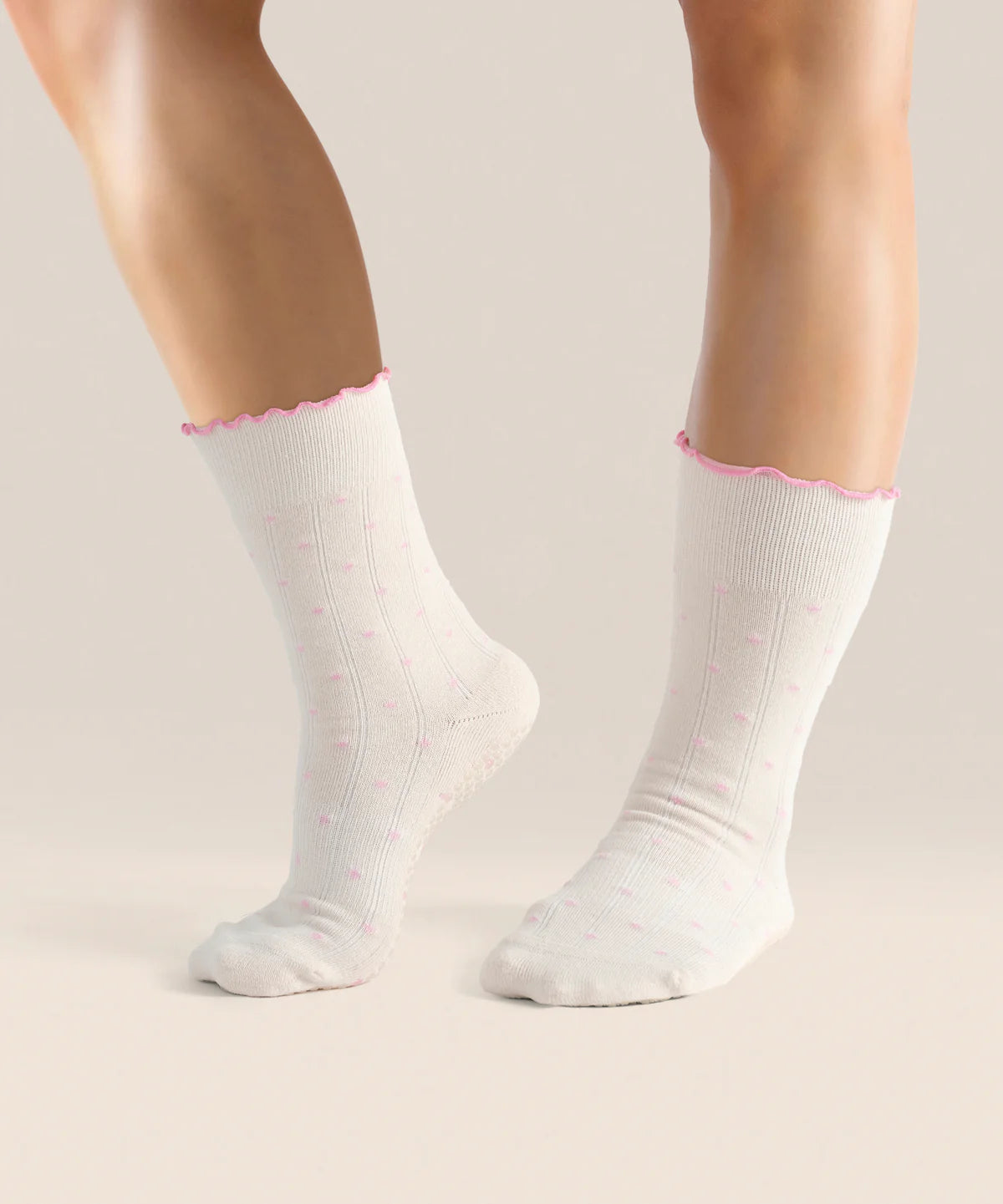 [MoveActive] Crew Non Slip Grip Socks - Fondant Spots