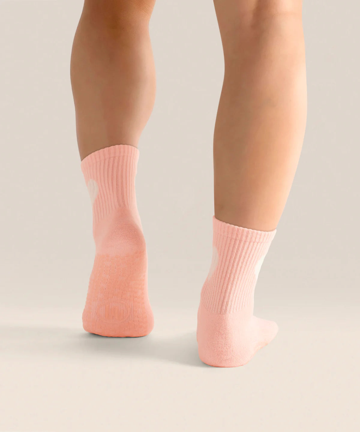 [MoveActive] Crew Non Slip Grip Socks - Strawberry Heart