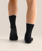 [MoveActive] Crew Non Slip Grip Socks - Black Polka Ruffle