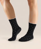 [MoveActive] Crew Non Slip Grip Socks - Black Polka Ruffle