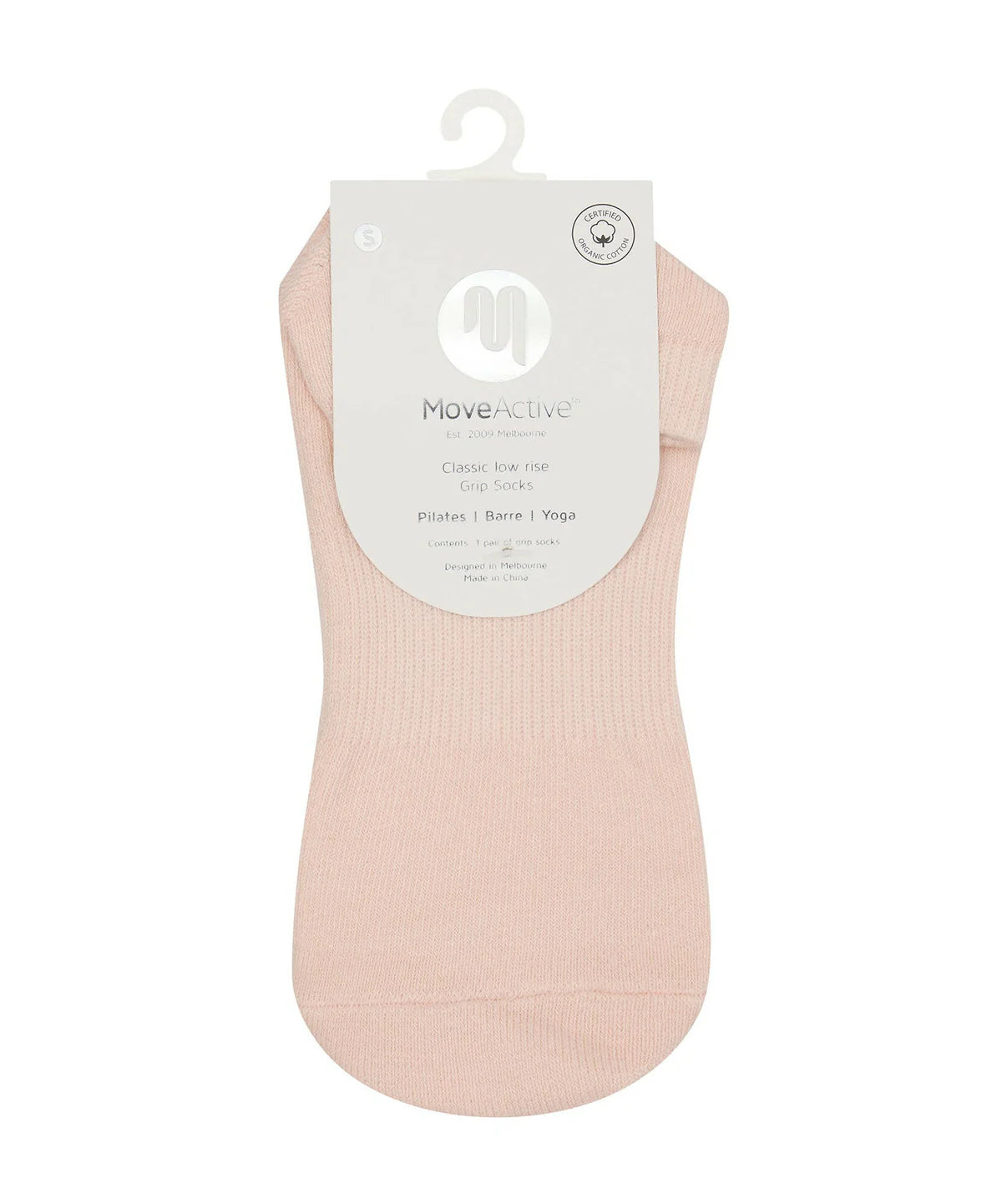 [MoveActive] Classic Low Rise Ankle Grip Socks - Soft Pink