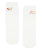 [MoveActive] Crew Non Slip Grip Socks - Signature Rainbow Ivory