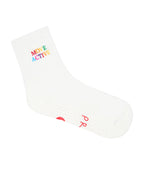 [MoveActive] Crew Non Slip Grip Socks - Signature Rainbow Ivory