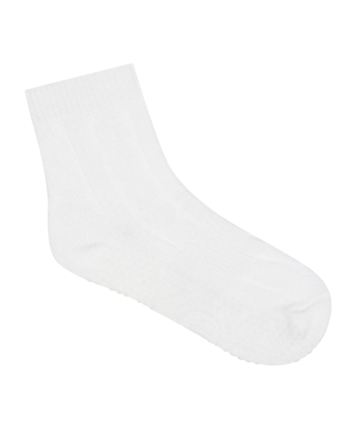[MoveActive] Crew Non Slip Grip Socks - Cable-Knit Ivory