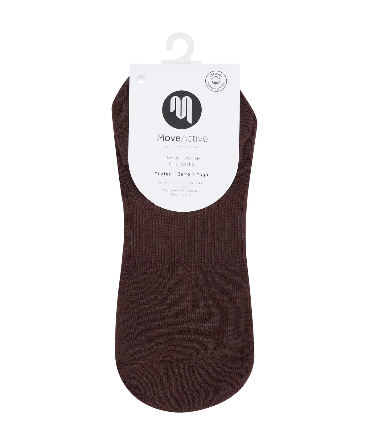 [MoveActive] Classic Low Rise Ankle Grip Socks - Espresso