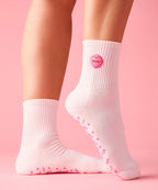 [MoveActive] Crew Non Slip Grip Socks - I Heart Boobs Ivory