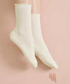[MoveActive] Crew Non Slip Grip Socks - Buttercream Frill