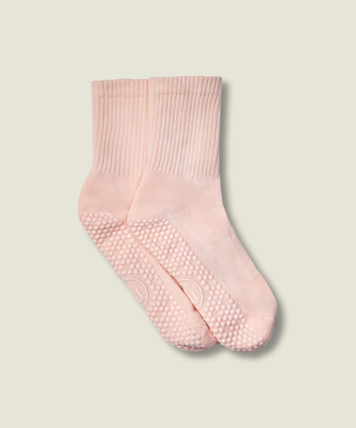 [MoveActive] Crew Non Slip Grip Socks - Soft Pink