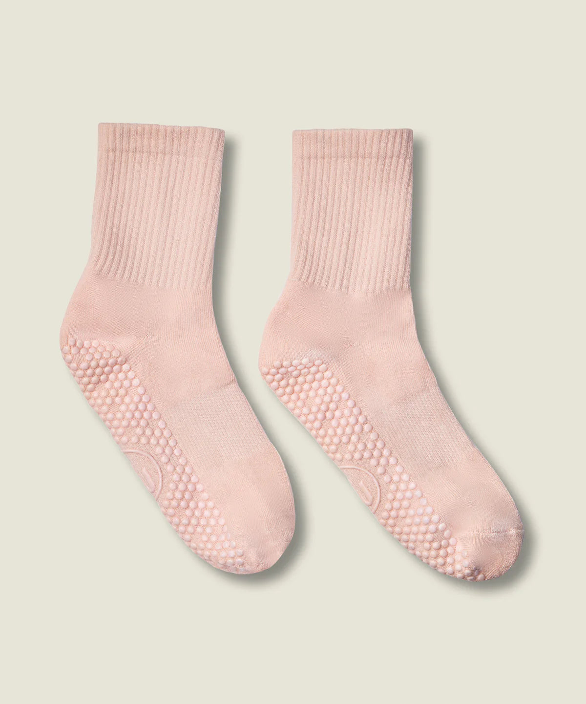[MoveActive] Crew Non Slip Grip Socks - Soft Pink