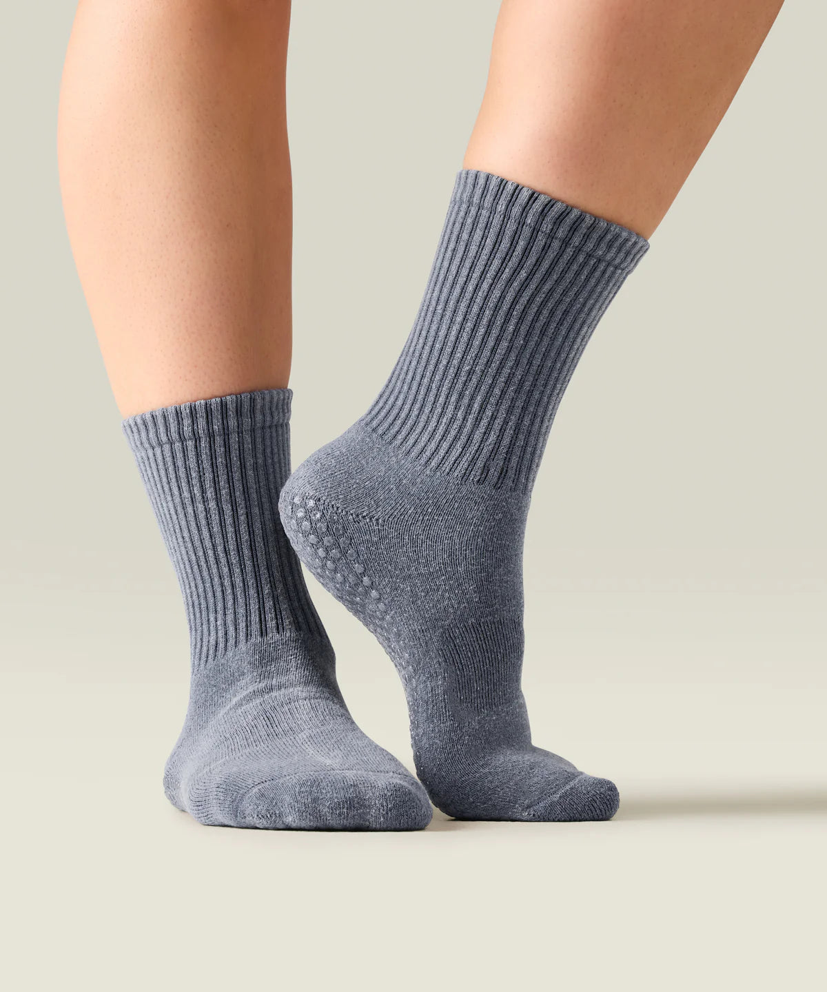 [MoveActive] Crew Non Slip Grip Socks - Dusty Denim