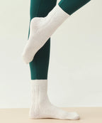 [MoveActive] Crew Non Slip Grip Socks - Cable-Knit Ivory