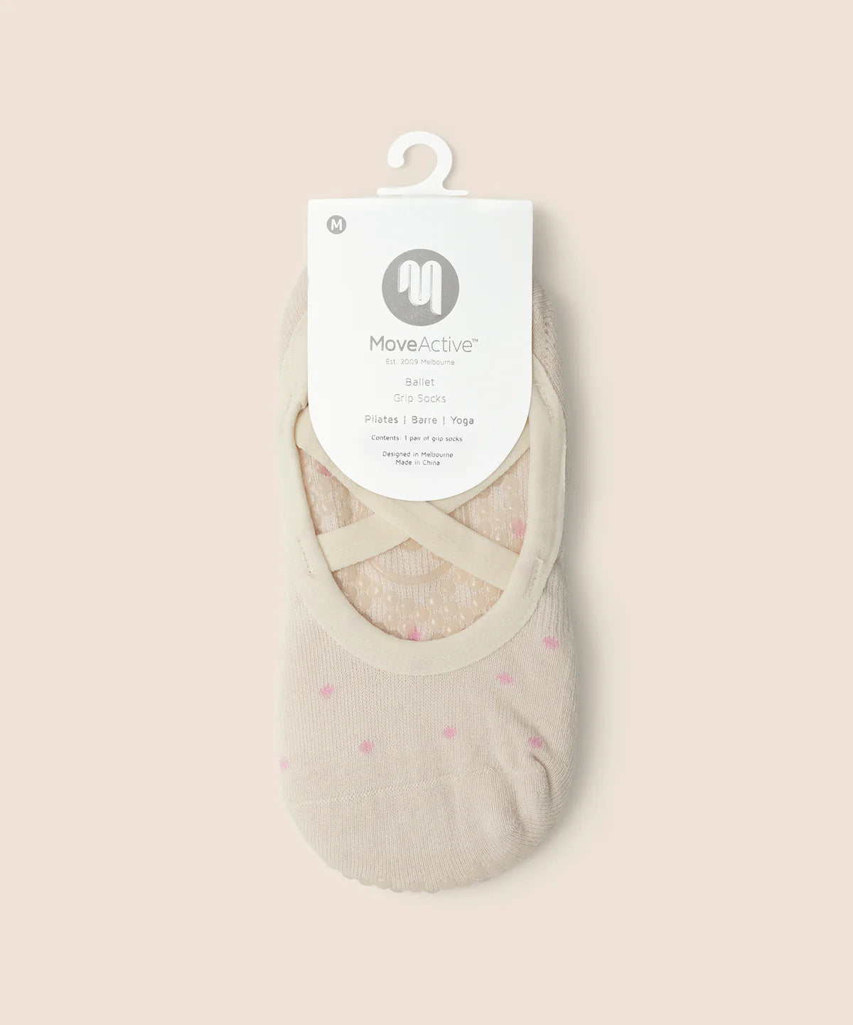 [MoveActive] Ballet Non Slip Grip Socks - Fondant Spots