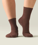 [MoveActive] Crew Non Slip Grip Socks - Espresso