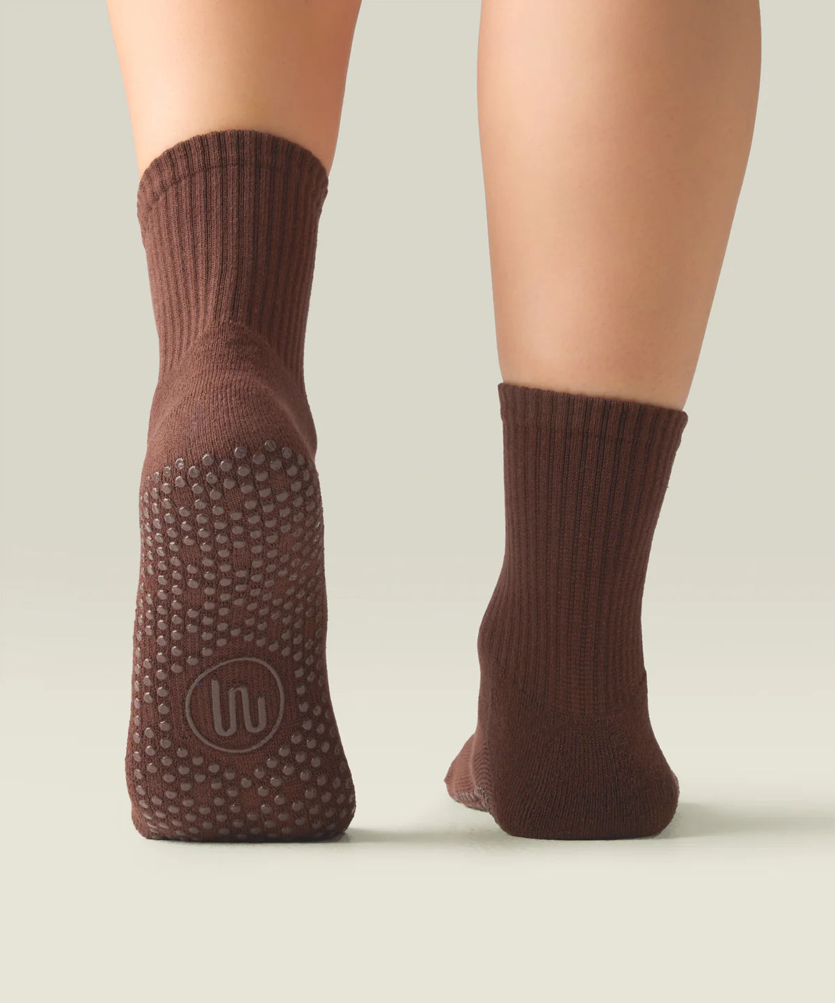 [MoveActive] Crew Non Slip Grip Socks - Espresso