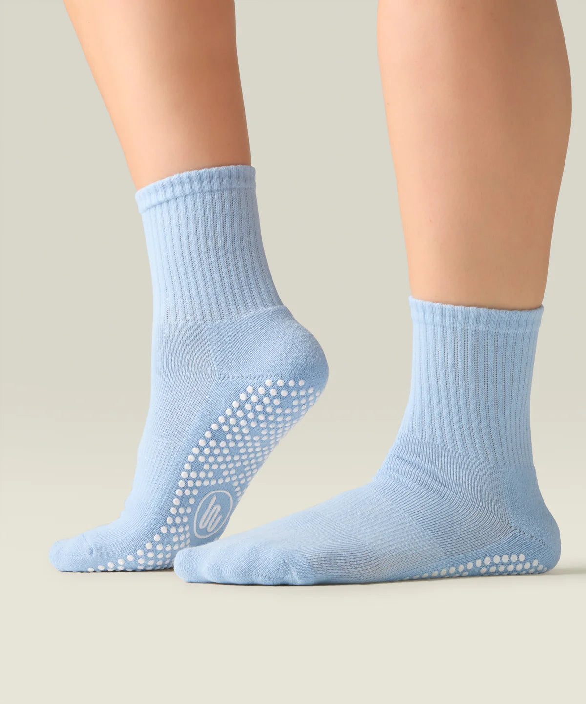 [MoveActive] Crew Non Slip Grip Socks - Powder Blue