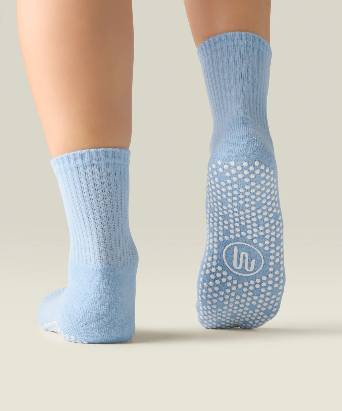 [MoveActive] Crew Non Slip Grip Socks - Powder Blue
