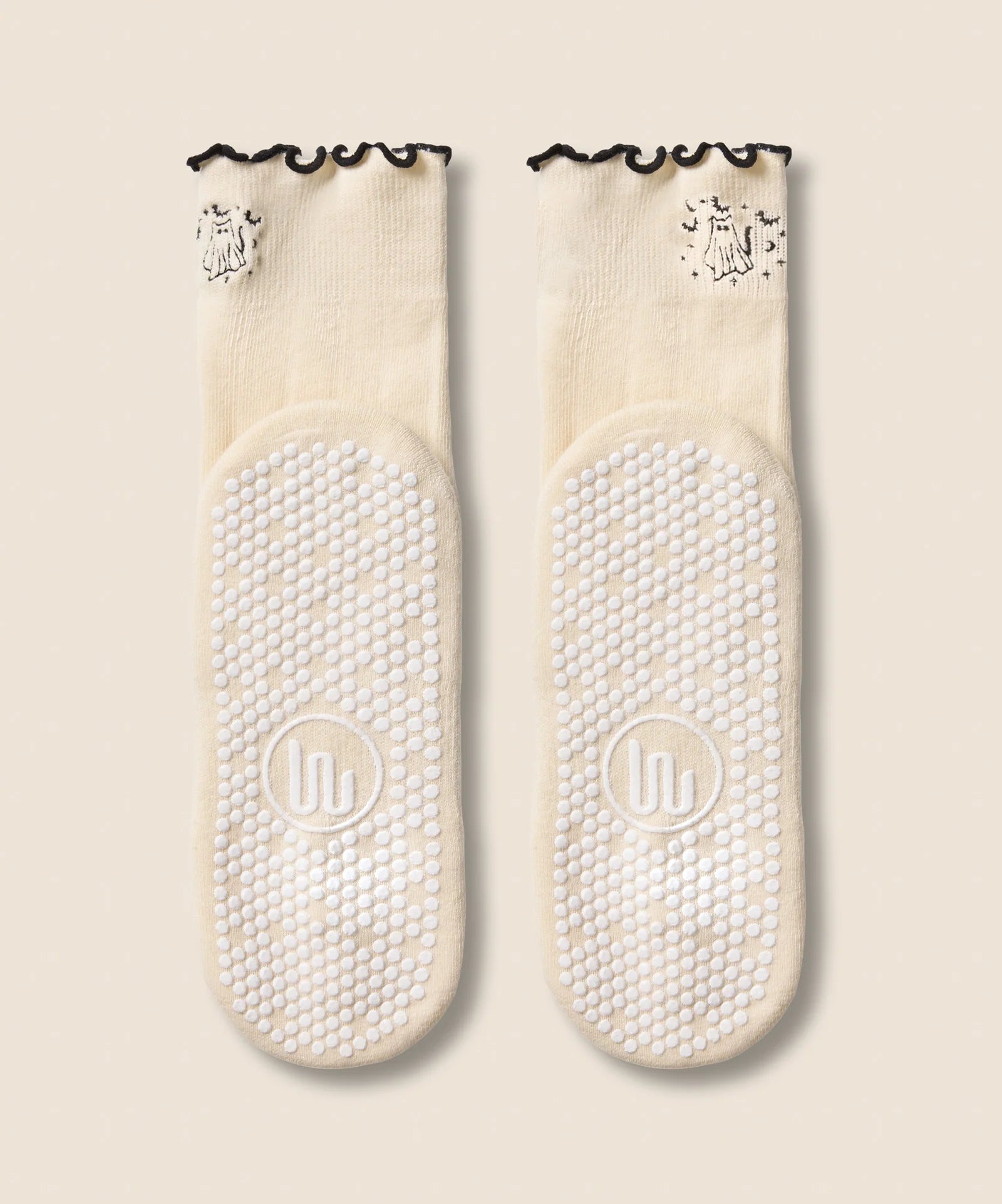 [MoveActive] Crew Non Slip Grip Socks - Spooky Cat Frill