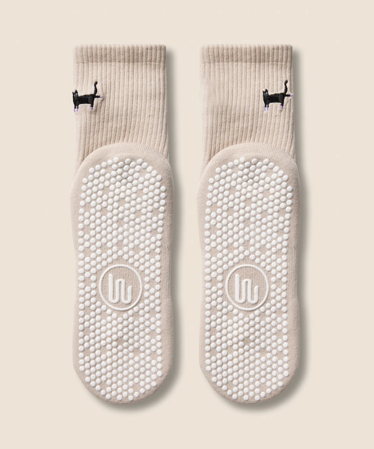 [MoveActive] Crew Non Slip Grip Socks - Pilates Kitty
