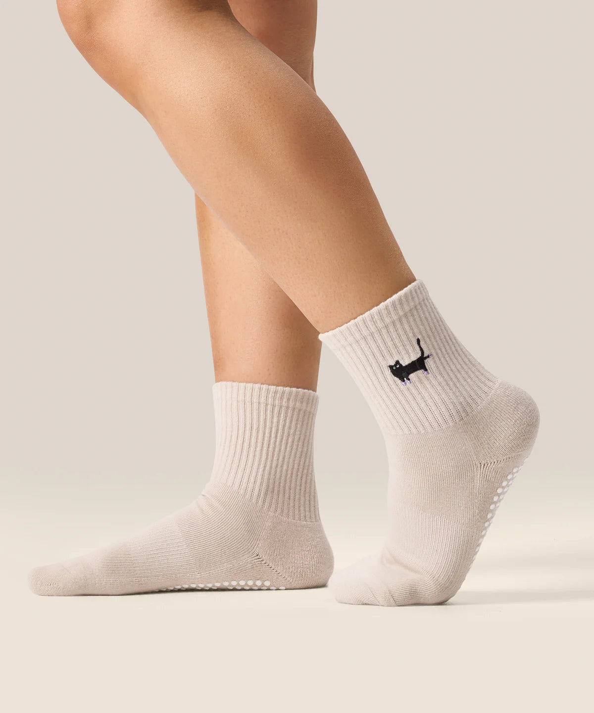 [MoveActive] Crew Non Slip Grip Socks - Pilates Kitty
