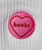 [MoveActive] Crew Non Slip Grip Socks - I Heart Boobs Ivory