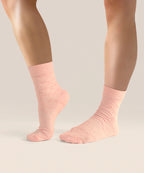 [MoveActive] Crew Non Slip Grip Socks - Parfait Pink Hearts