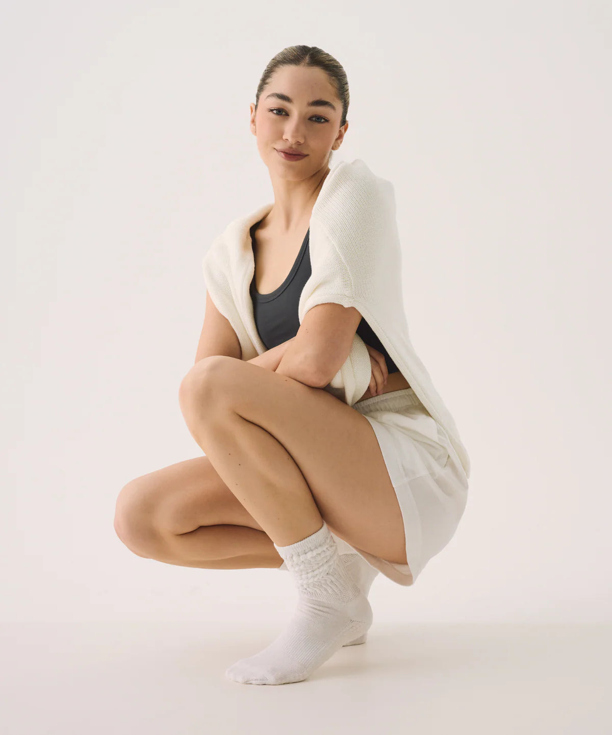 [MoveActive] Scrunch Non Slip Grip Socks - Ivory